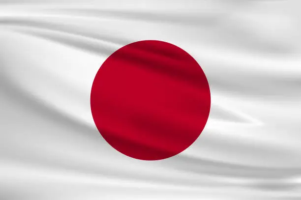 Vector illustration of Japan Waving Flag