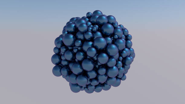 istock Blue shiny balls in the sky. Abstract illustration, 3d rendering. 1199780164