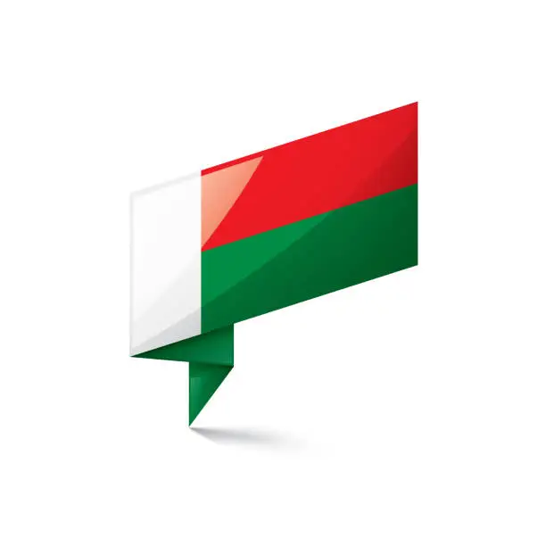 Vector illustration of Madagascar flag, vector illustration on a white background