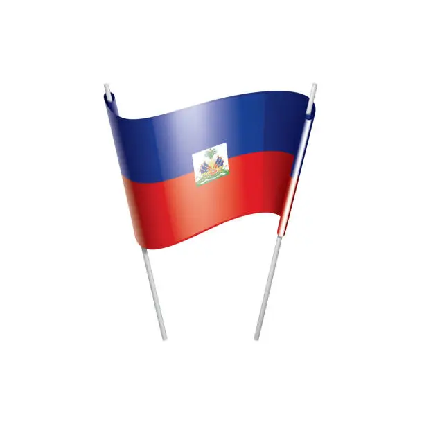 Vector illustration of Haiti flag, vector illustration on a white background