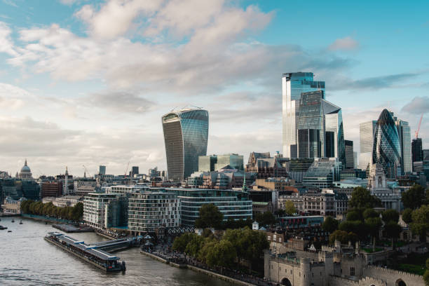 city of london elevated view - fenchurch street stock-fotos und bilder