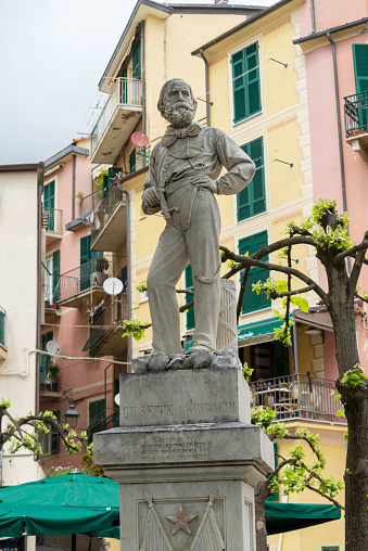 Monument of Giuseppe Garibaldi in the Italian town Monterosso al Mare of the coastal area Cinque Terre