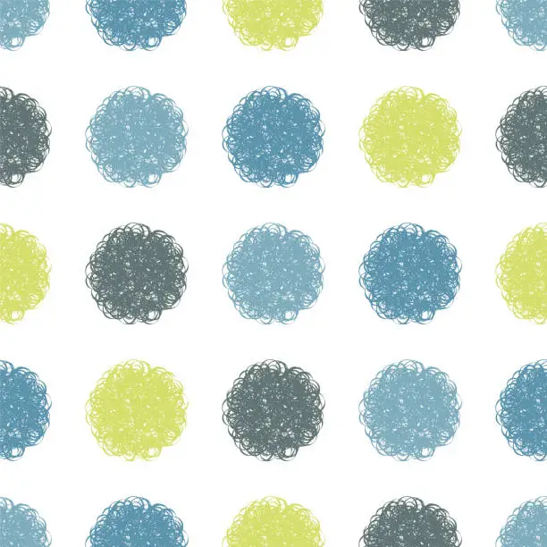 Vector illustration of Polka dot doodle geometric vector seamless pattern.