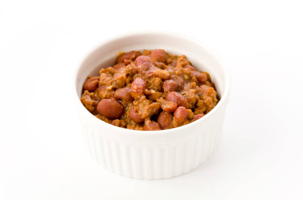 istock Chili con carne in a casserole on white background 1199801882