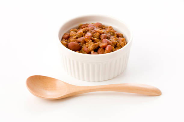 istock Chili con carne in a casserole on white background 1199801920