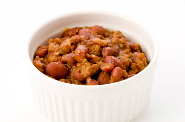istock Chili con carne in a casserole on white background 1199802183
