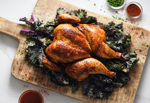 Butterflied roast chicken