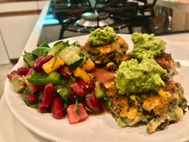 istock Corn and Black Bean Pan Fried Vegan Organic Fritters 1199807738