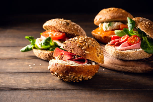 istock Sandwich with salami and walnut 1199808943