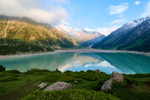 istock Big Almaty Lake. Blue freshwater lake. Blurred water effect. 1199818585