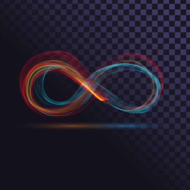 Colorful sign of infinity Colorful transparent sign of infinity, Mobius strip of colorful smoke infinity stock illustrations