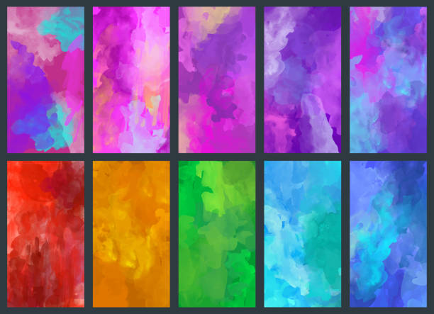 istock Set of vector colorful watercolor backgrounds 1199821841