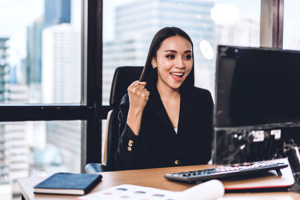 istock Businesswoman working with laptop computer.creative business people planning at modern work loft 1199822080