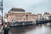 National theater in Prague with river