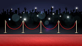 istock Red carpet and crowd of fans 1199825685