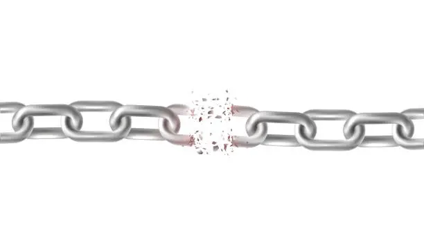 Vector illustration of Broken chain