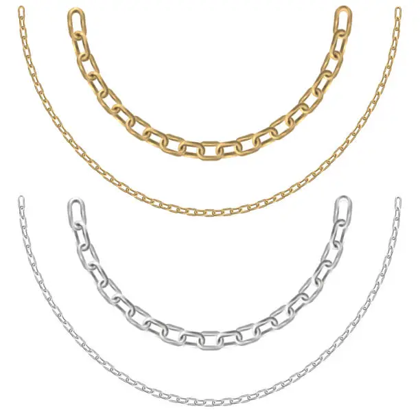 Vector illustration of Chain necklaces