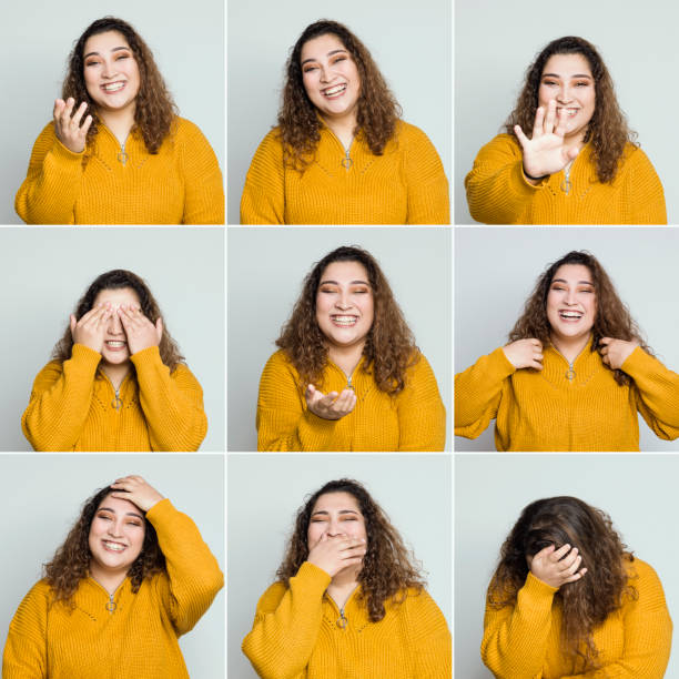 istock Real woman making different facial expressions 1199831352