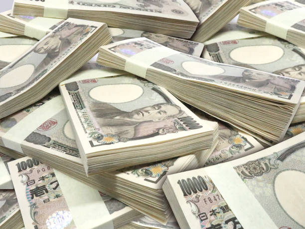 japanese 10000yen - money roll imagens e fotografias de stock