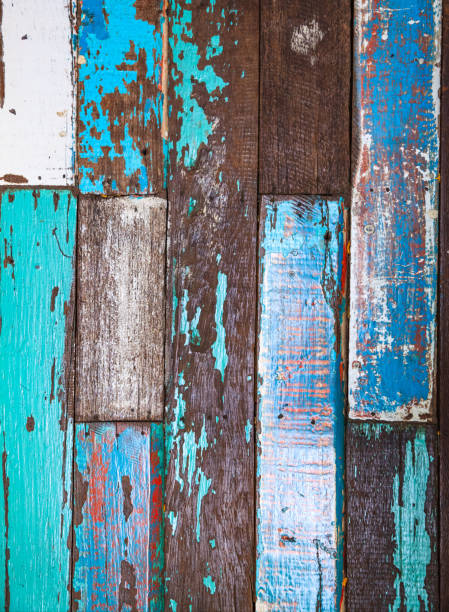 vintage rough painted textured fence wall or floor wooden panel board background. Interior decoration, architectural house home material design concept used in construction and architecture industry