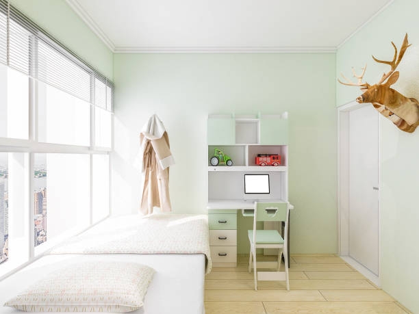 istock The study design of modern urban residences with single beds in it 1199844954
