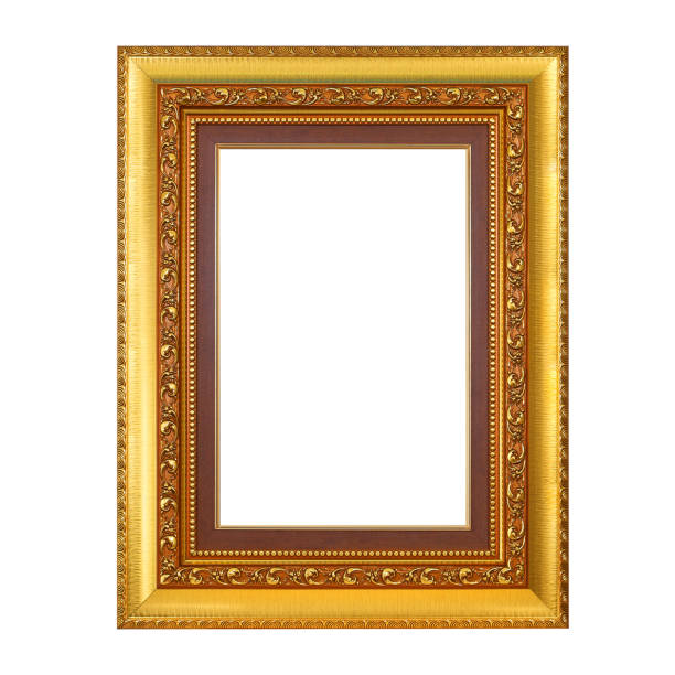 istock Empty vintage Golden  frame for painting or picture on white background 1199845007
