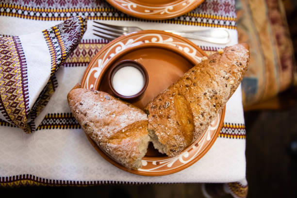 istock Russian wedding bread with salt 1199846650