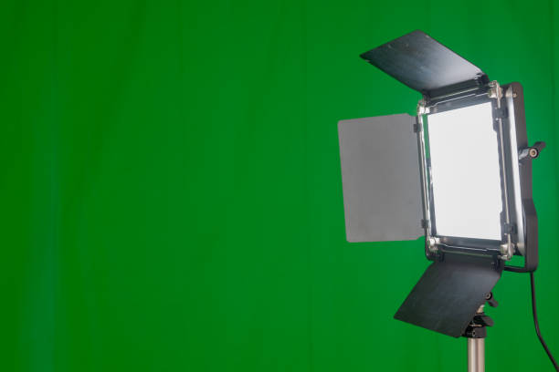 Video light in front of a green screen