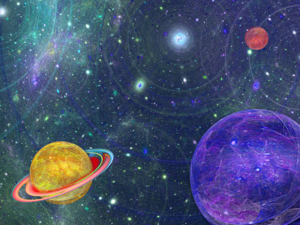 istock Scientific 3D illustration of outer space - Planets, stars and galaxies in outer space. 1199848533