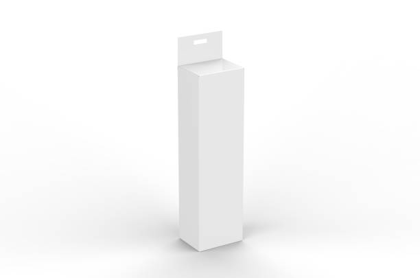istock White blank paper box packaging with hang tab, mockup template on isolated white background, 3d illustration 1199849227