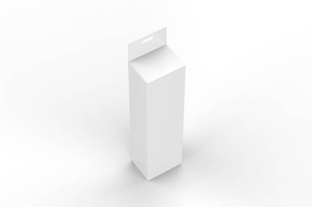 istock White blank paper box packaging with hang tab, mockup template on isolated white background, 3d illustration 1199849234