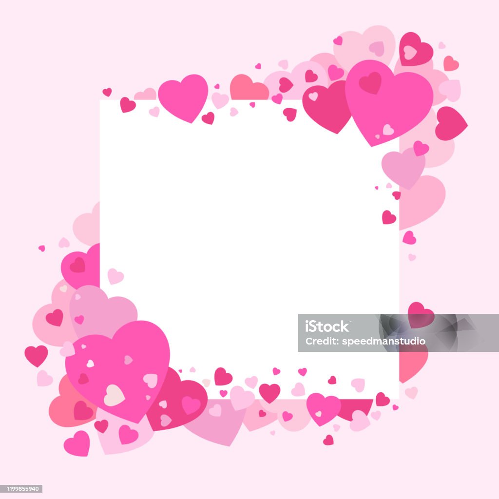 Vector Concept Valentines Day Khung Trái Tim Màu Hồng Và Nền Hình ...