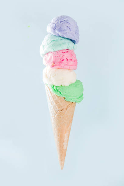istock Stack of colorful ice cream scoops 1199858661