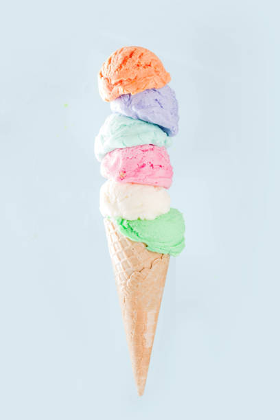 istock Stack of colorful ice cream scoops 1199858676