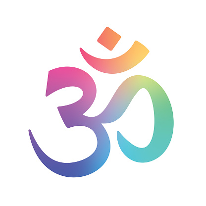 Om (Aum) religious symbol. Concepts: Religion (hindusim, buddhism), spirituality, meditation etc. In Hinduism, it signifies the sound incarnation of God and it is a syllable that chanted