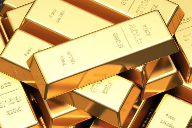 istock Group Golds Bar - Ingot - Tile Background  Stock Photo 1199859155
