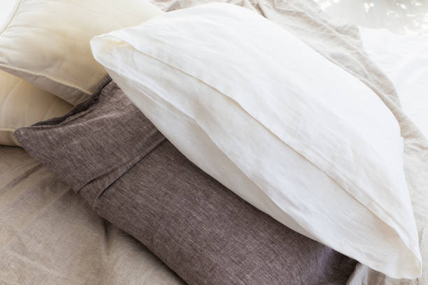istock natural eco-friendly linen bed in the interior 1199861198