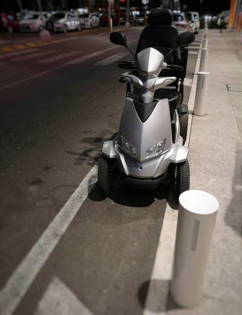 electric wheelchair parked at the mall