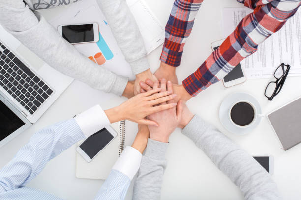 istock Group of business people work together top view teamwork 1199862562