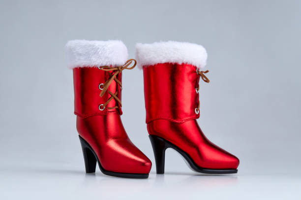 istock Red christmas high heels 1199865515