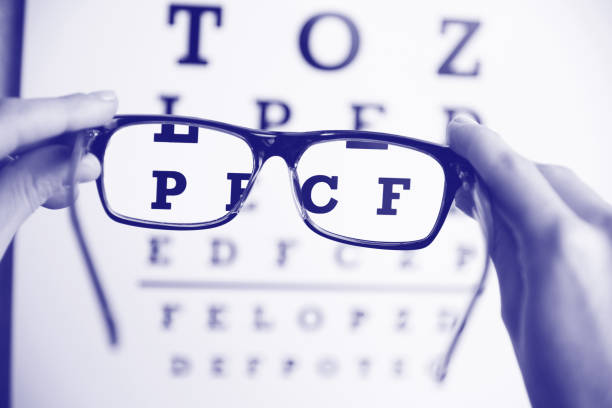istock Glasses for vision in female hands. 1199866209