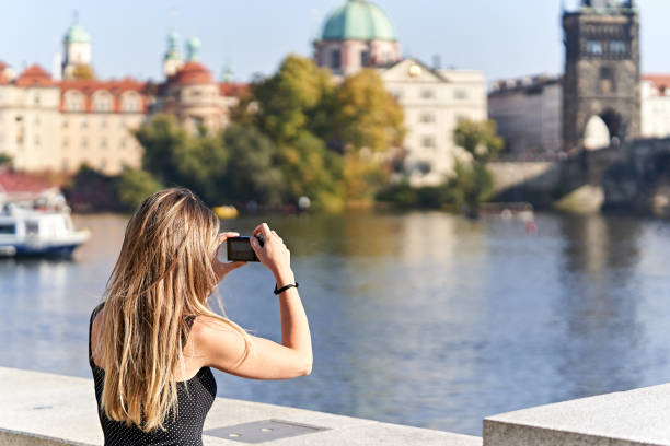 istock Female tourist in Prague 1199869855