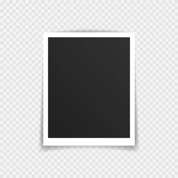 istock Vector Photo frame mockup design. Super set photo frame on sticky tape isolated on transparent background. Vector illustration 1199870372