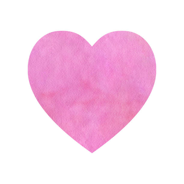 ピンク色の水彩画のハート。 - heart shape paper textured pastel colored点のイラスト素材／クリップアート素材／マンガ素材／アイコン素材