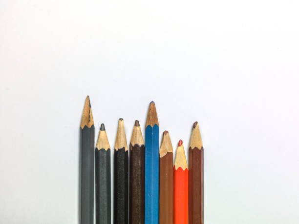 istock various colors of pencils on a white background, copy space 1199874296