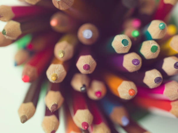 istock various colors of pencils on a white background, copy space 1199874321