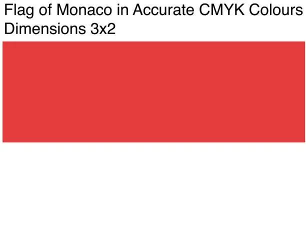 Vector illustration of Monaco Flag in Accurate CMYK Colors (Dimensions 3x2)