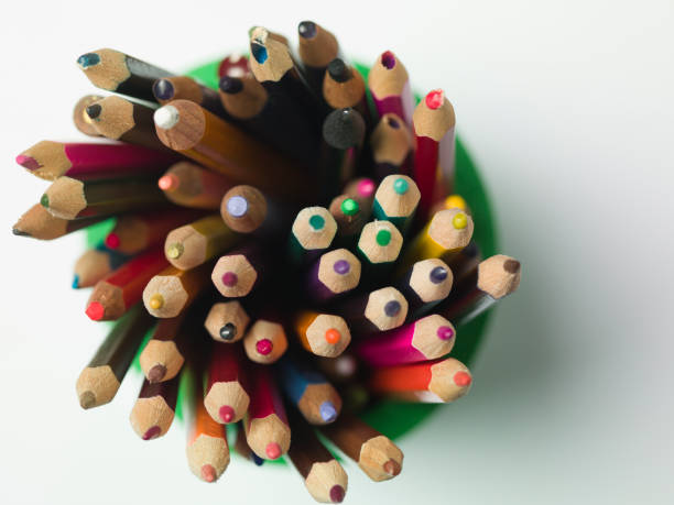 istock various colors of pencils on a white background, copy space 1199874437