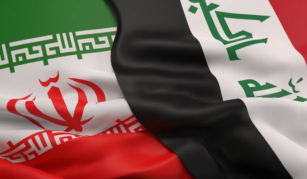 Flags of Iran and Iraq The flags of Iran and Iraq overlapping iraqi flag stock pictures, royalty-free photos & images