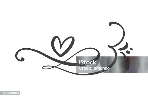 istock Heart love logo with Infinity sign. Design flourish element for valentine card. Vector illustration. Romantic symbol wedding. Template for t shirt, banner, poster 1199880013